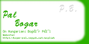 pal bogar business card